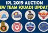 IPL TEAM SQUAD 2019 ALL TEAMS