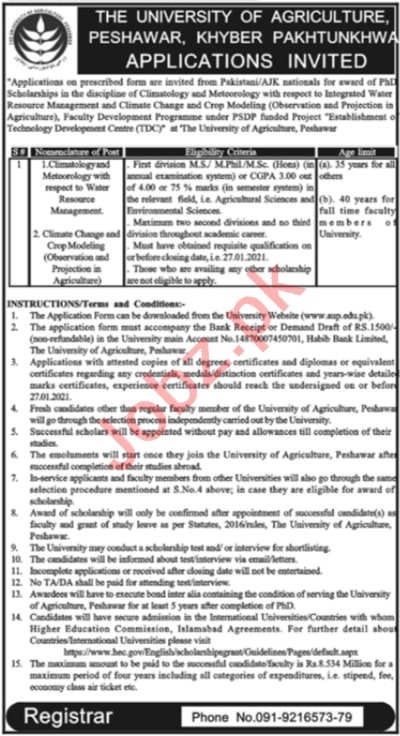 University of Agriculture Peshawar UAP Jobs 2021
