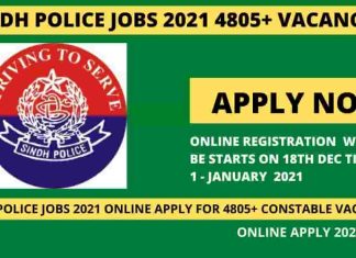 Sindh police Jobs 2021 online Apply