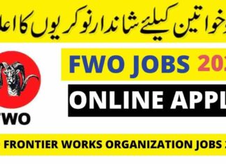 FWO Frontier Works Organization Jobs 2021 Apply Online Latest Advertisement