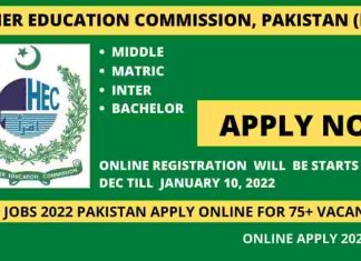 Government Jobs in Pakistan Today at HEC 85+ vacancies 2022