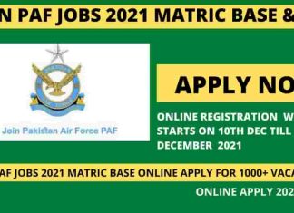 Join PAF Jobs 2021 Matric Base Online Apply