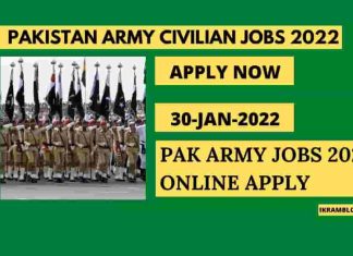 Pak Army Jobs 2022 online Apply