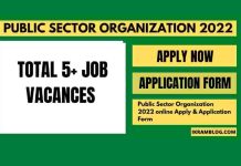 Public Sector Organization 2022 online Apply