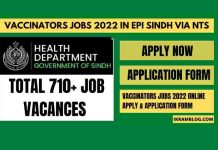 Vaccinators Jobs 2022 in EPI Sindh via NTS